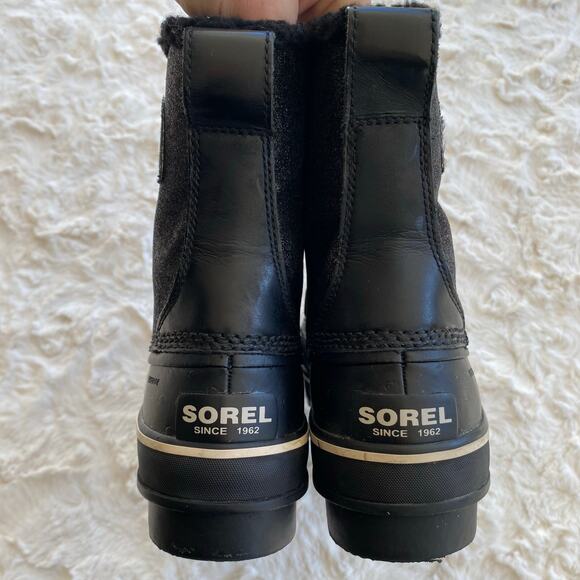 Sorel Women's Black Glitter Tivoli Winter Boots Size 7 Waterproof Lace Up Fur - Picture 8 of 13